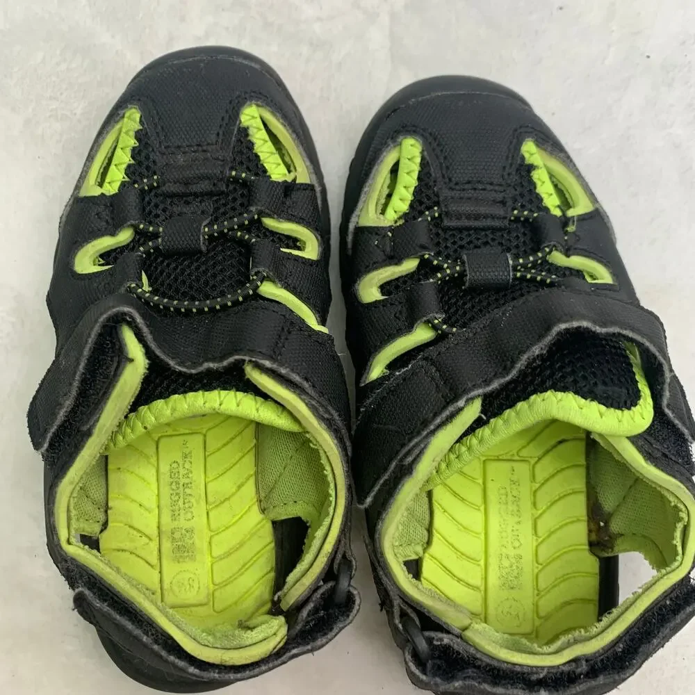Water Shoes Sandals Lot Toddler Boys Size 7-8.5 Neon Green Flip Flops Sneakers